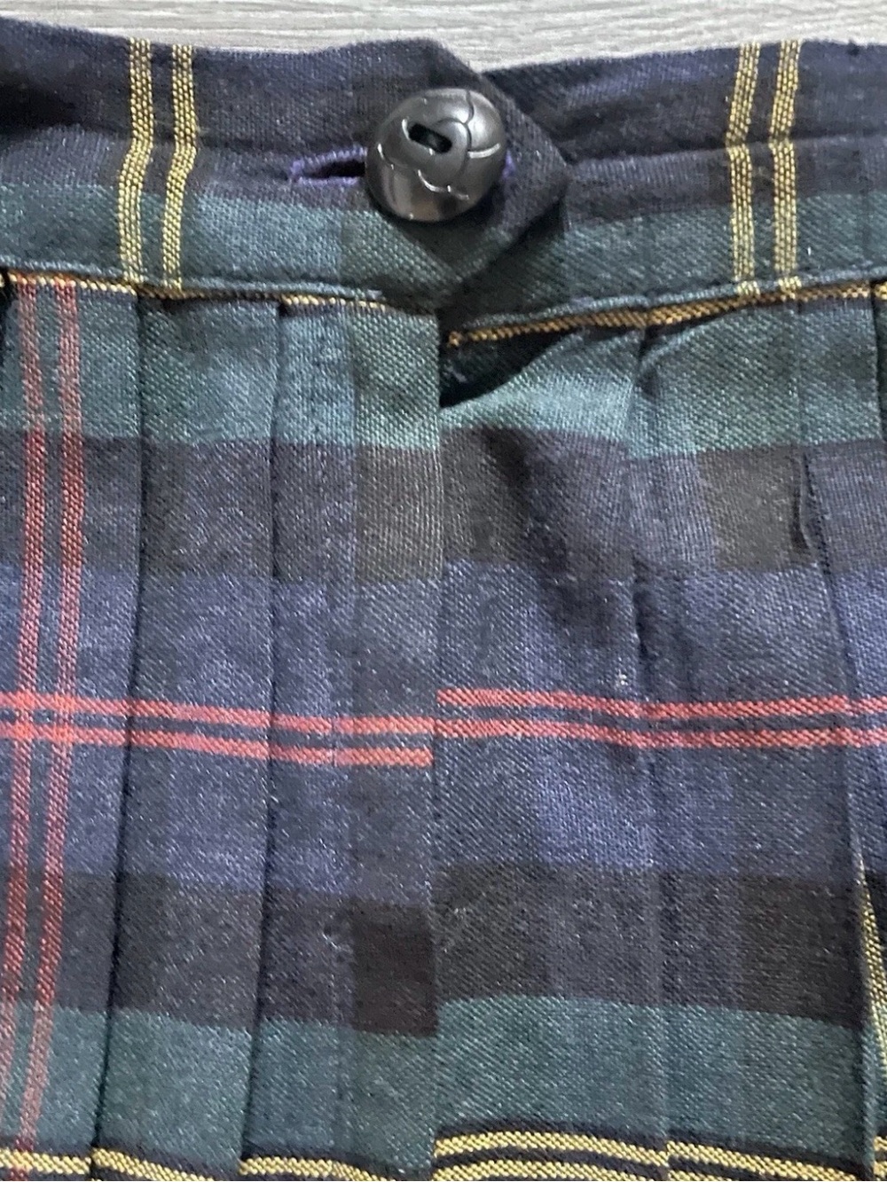 Rare Glen of Michigan Pleated Plaid Skirt Blue Green Red Bill Atkinson Era Vtg - Picture 6 of 10